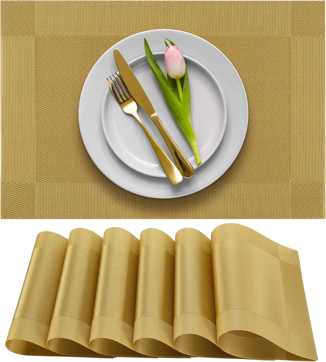 Dining Table Placemats, Washable HeatResistant PVC Vinyl Table Mats