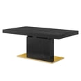 thumbnail image 1 of Dining Table, Rectangular, Wood, Metal Steel, Black, Gold, Modern Contemporary Urban Design, Kitchen Room Cafe Bistro Restaurant Hospitality, 1 of 10