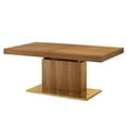 thumbnail image 1 of Dining Table, Rectangular, Wood, Metal Steel, Brown Walnut Gold, Modern Contemporary Urban Design, Kitchen Room Cafe Bistro Restaurant Hospitality, 1 of 10