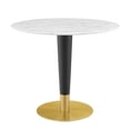 thumbnail image 1 of Dining Table, Round, Artificial Marble, Metal Steel, Gold White, Modern Contemporary Urban Design, Kitchen Room Cafe Bistro Restaurant Hospitality, 1 of 5