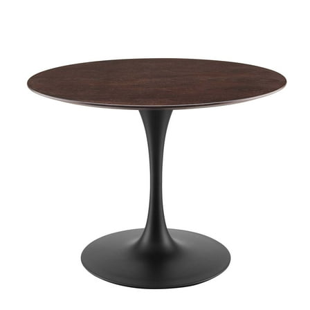 Dining Table, Round, Wood, Black Dark Brown, Modern Contemporary Urban Design, Kitchen Room Cafe Bistro Restaurant Hospitality