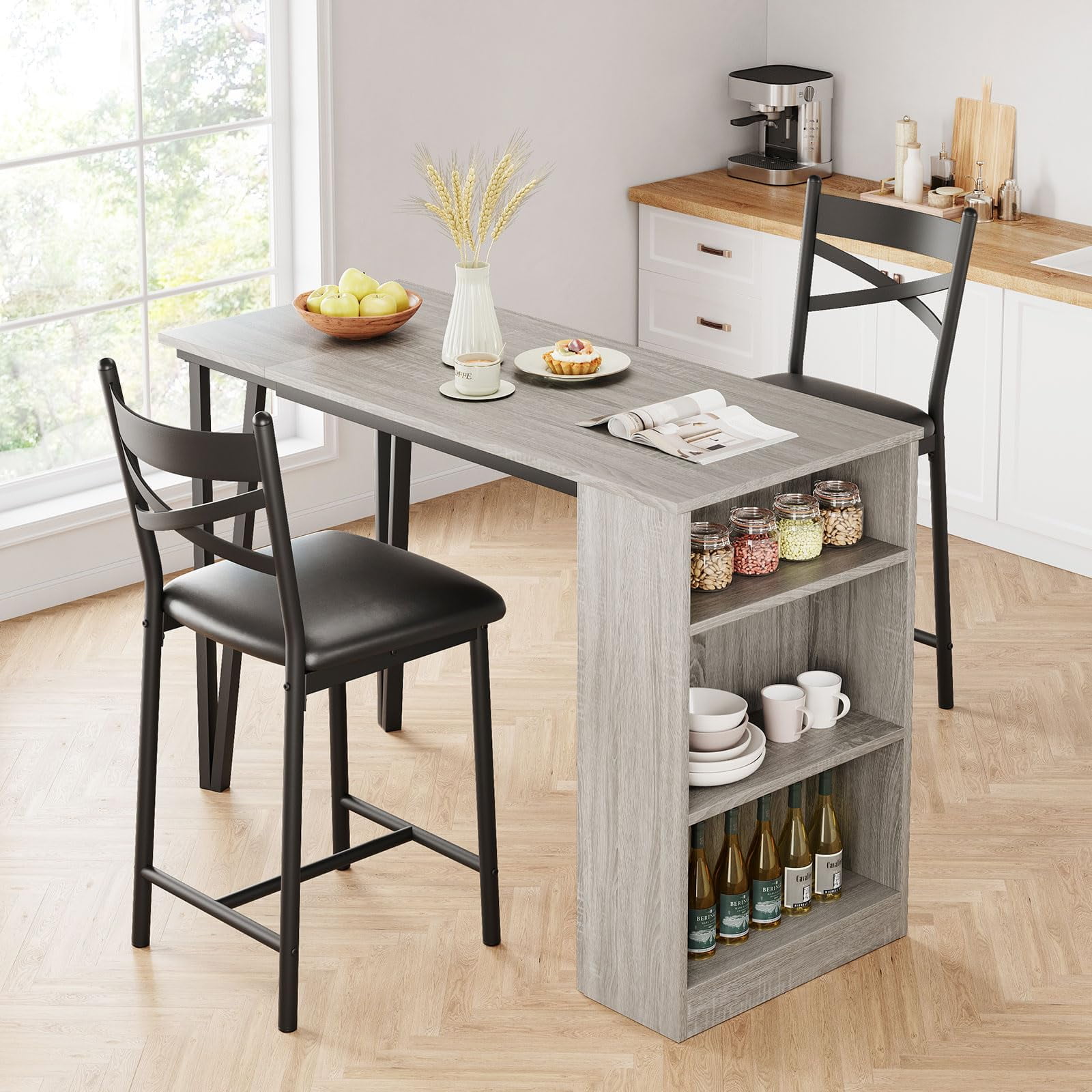 Bar height kitchen table with storage hotsell