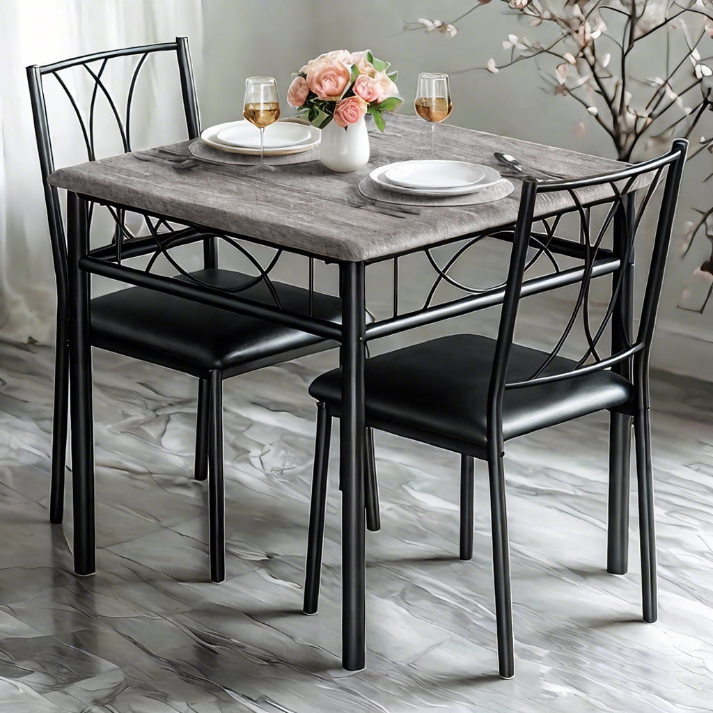 Small Kitchen Table and Chairs for 2 Compact Dining Table Set Retro ...