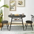 thumbnail image 1 of Dining Table Set, 3-piece Kitchen Table Set with Table and 2 Bar Stools, Gray Color Countertop Kitchen Pub Set for Bar/Breakfast Nook/Dining Room/Living Room, JA1083, 1 of 9