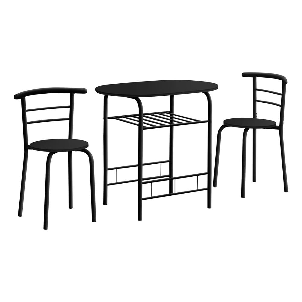 Black Metal and Laminate 3-Piece Dining Set