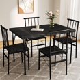 thumbnail image 1 of Dining Table Set for 4 with 1.6" Thick Tabletop, 5-Piece Kitchen Table Set, Space-Saving Rectangular Dining Room Kitchen Table Chair Set for Small Space,Dinette,Apartment,Rustic Black, 1 of 9