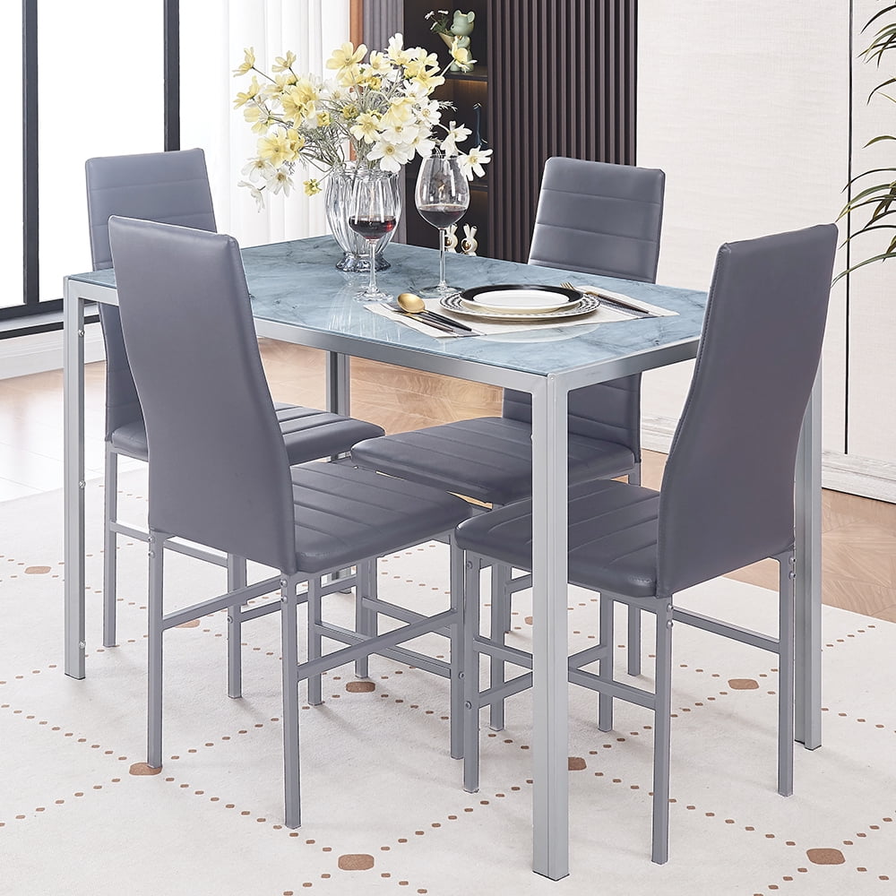 Amazon Faux Marble Counter Height Table Set ROZHOME Dining