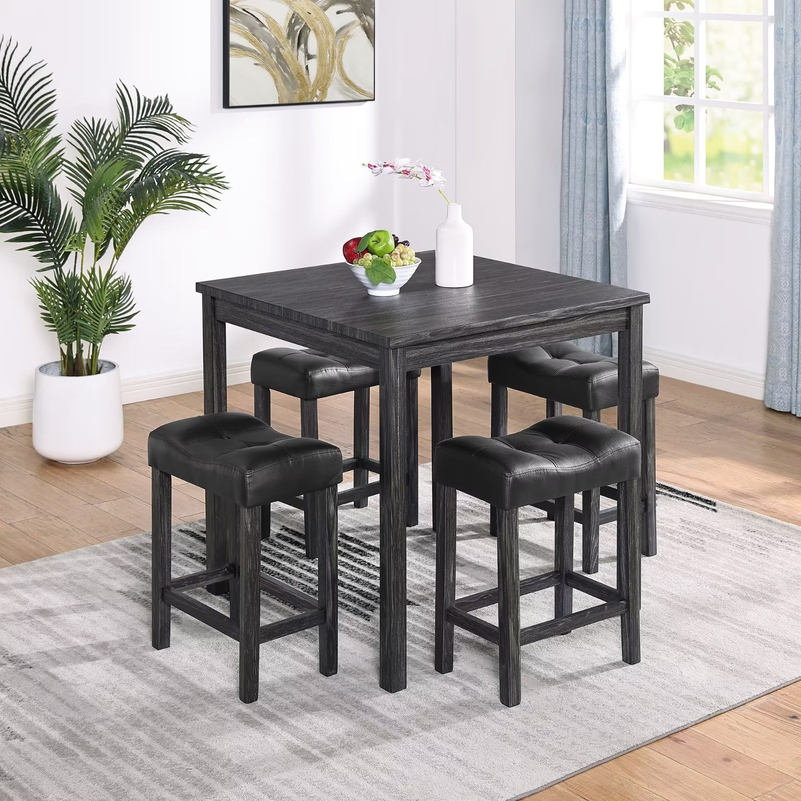 Triple Tree Dining Table Set for 4, Square Kitchen Table with