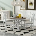 Atumon 5 Piece Farmhouse Wood & Fabric Dining Table Set, White - Walmart.com