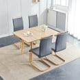 thumbnail image 1 of Dining Table Set for 4,Foldable Wooden MFC Tabletop Dining Room Table,Modern Kitchen Table with 4 PU Leather Cushion Side Chair, Wood Grain Office Desk Computer Desk(Wood), 1 of 7
