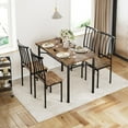 thumbnail image 1 of Dining Table Set for 4, Kitchen Table and Chairs for 4 with Wine Rack, Dining Room Table Set with 4 Chairs, Rectangular Kitchen Table Set for Small Space, Apartment, Rustic Brown, 1 of 7