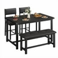 thumbnail image 1 of Dining Table Set for 4, Kitchen Table with Upholstered Bench and 2 Chairs,Kitchen Table and Chairs Set  Wooden Rectangular Dining Room Set, for Small Space, Apartment, Home, Easy Assembly, Rustic Brow, 1 of 9