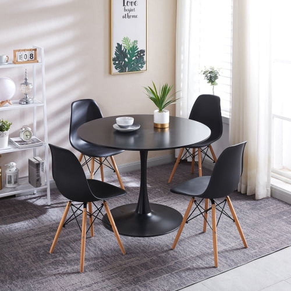 Round black best sale kitchen table set