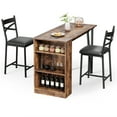 thumbnail image 1 of Dragonpad USA 3 Piece Medium Density Fiberboard Space Saving Dining Table with Chair Brown, 1 of 9