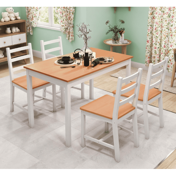 Dining Table Set Modern Kitchen Table and Chairs, Solid Wood Dining Room Set