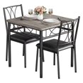 thumbnail image 1 of Dining Table Set for 2, Wooden Kitchen Table and Pu Cushion Chair Sets for Small Space, Grey, 1 of 7