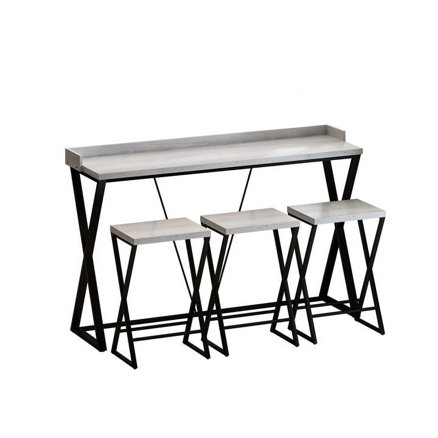 Dining Table Set for 3 Persons, Pub Table with X-Shaped Table Legs ...