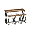 Dining Table Set for 3 Persons, Pub Table with X-Shaped Table Legs ...