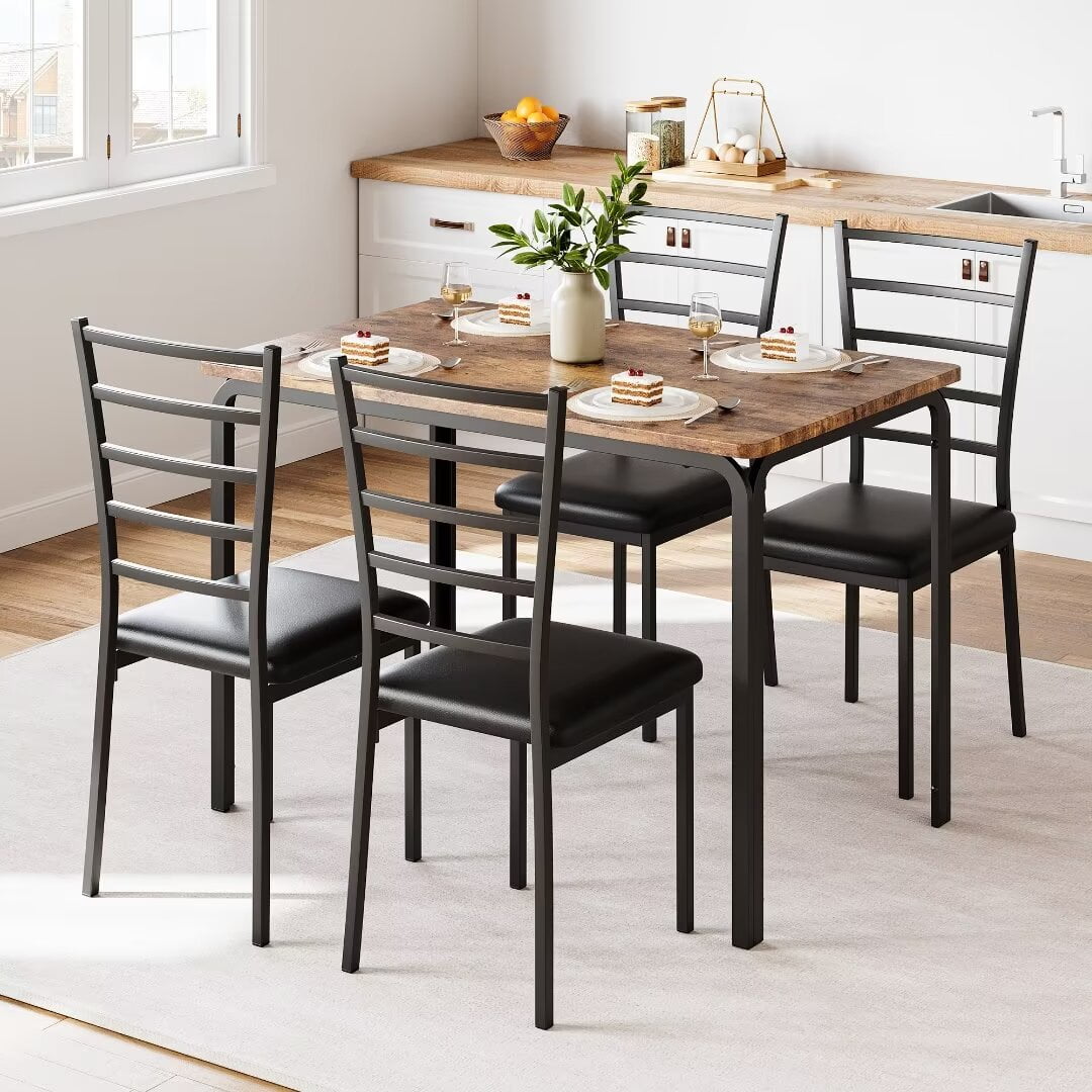 Dining Table Set for 4, 5Piece Dining Table Set, Modern Kitchen Table and Chairs Set for Small