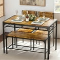 thumbnail image 1 of Lofka Kitchen Table Sets with Chairs, 4 Pieces Dining Table Set with Storage Rack for Kitchen, Dining Room, Breakfast Nook, MDF, Retro Brown, 1 of 7