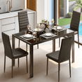 thumbnail image 1 of Dining Table Set for 4, Lofka Modern Kitchen Table and 4 PU Leather Chairs for Breakfast Nook Small Spaces ,Black, 1 of 8