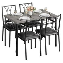 Dining Table Set for 4, Rectangular Dining Room Table Set with 4 Upholstered Chairs for Home