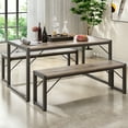 thumbnail image 1 of Dining Table Set for 4 with Benchs for Small Spaces, Gray, 1 of 8
