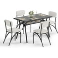 thumbnail image 1 of Dining Table Set for 4 with Storage Rack, Modern Kitchen Table with Boucle Chairs for 4, 1 of 7