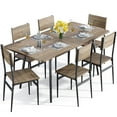 thumbnail image 1 of Dining Table Set for 6, Lofka 63" Extendable Kitchen Table and Chairs Set for Gatherings, Gray, 1 of 7