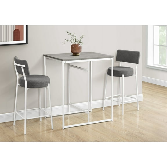 Dining Table Sets Dining Table, 32" Rectangular, Counter Height, Small, Laminate Top, Kitchen, Grey Laminate, White Metal, Contemporary, Modern,Modern Dining Tables