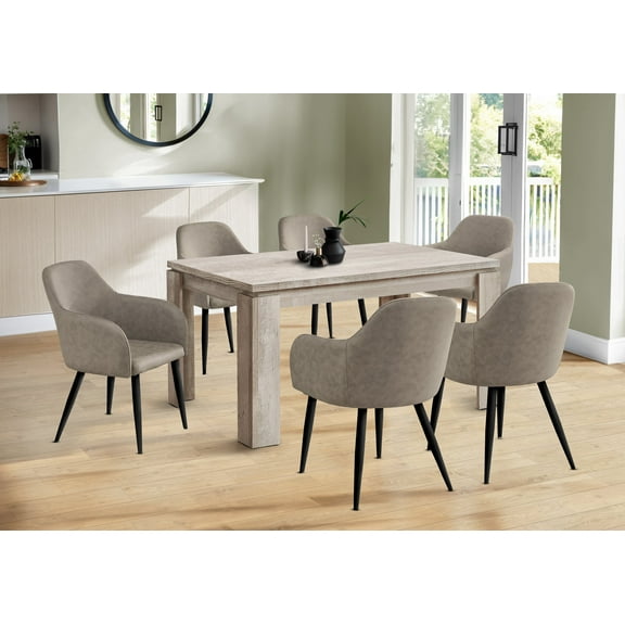 Dining Table Sets Dining Table, 60" Rectangular, Kitchen, Dining Room, Beige Laminate, Contemporary, Modern,Modern Dining Tables