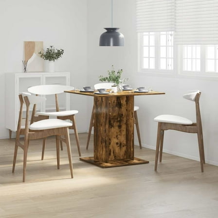 vidaXL Dining Table Smoked Oak Engineered wood 31.5x31.5 in Table Top