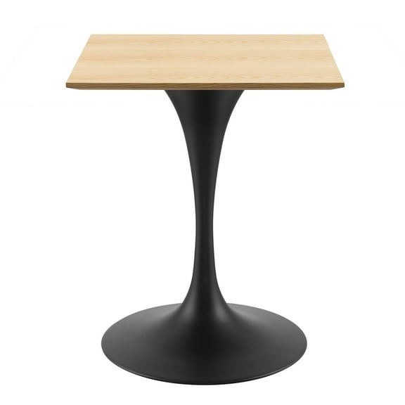 Dining Table, Square, Wood, Black Brown Natural, Modern Contemporary Urban Design, Kitchen Room Cafe Bistro Restaurant Hospitality