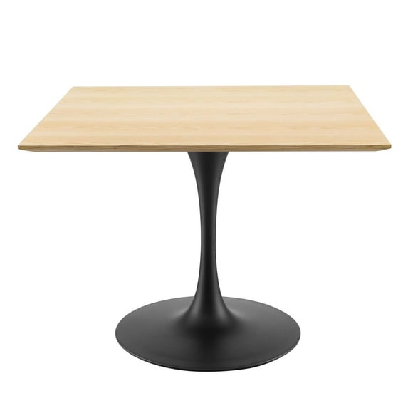 Dining Table, Square, Wood, Black Brown Natural, Modern Contemporary Urban Design, Kitchen Room Cafe Bistro Restaurant Hospitality