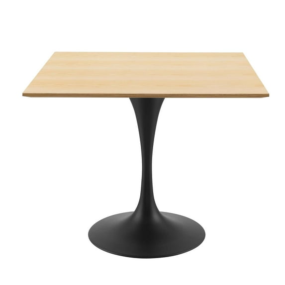 Dining Table, Square, Wood, Black Brown Natural, Modern Contemporary Urban Design, Kitchen Room Cafe Bistro Restaurant Hospitality