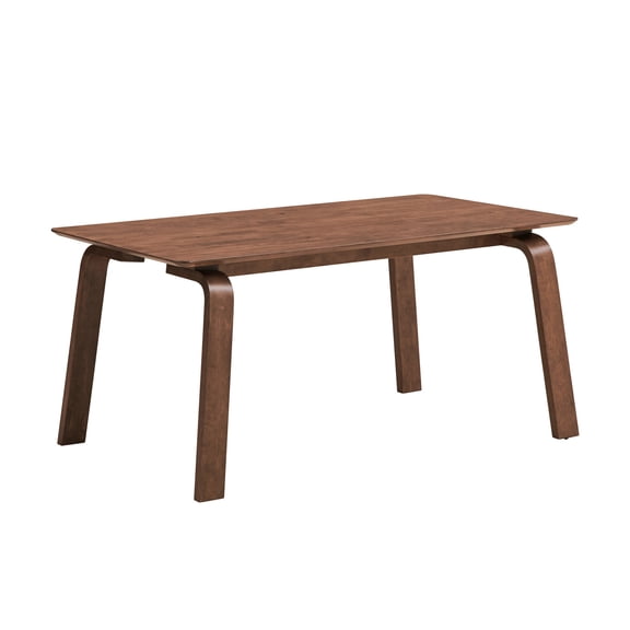 Dining Table | Warm Walnut Color, Bent Legs for Style | Durable Synthetic Wood | Ideal for Home Use