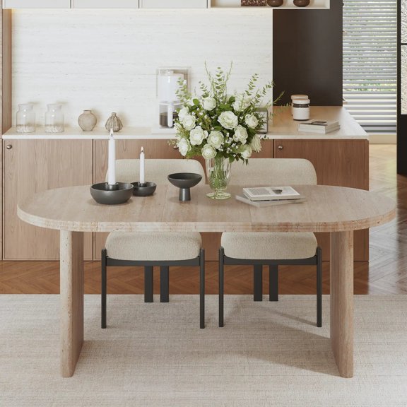 Dining Table White removable extension leaves Mid century style rooms 55