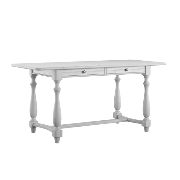 Dining Table, Wood Counter Height Gathering Table, Coastal Style Oyster Shell Gray Finish, 76" L x 34" W x 36" H, Easy Assembly Large Dining Surface for Kitchen or Dining Room