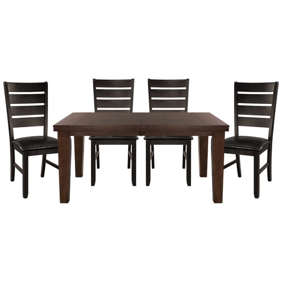 Dining Table and 4 Side Chairs Set | For Family Dining | Maple Veneer and Wood Design | Seats 4 Nicely
