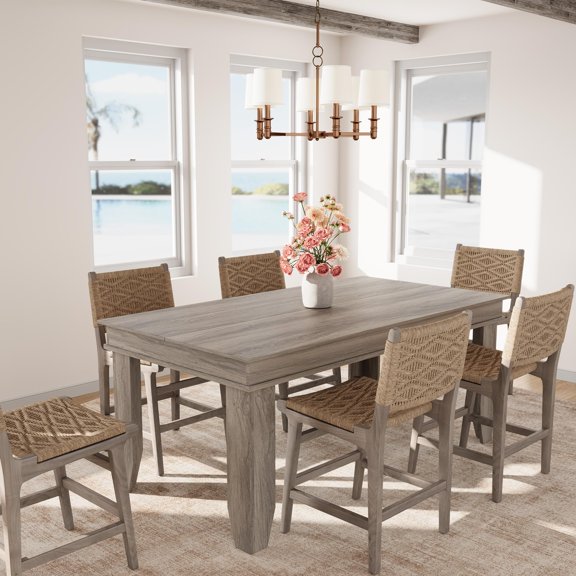 Dining Table for 6-8, Wood Kitchen Table with Edge Trim, Large Rectangular Dinner Table for Dining Room Home Office Living Room (Only Table)