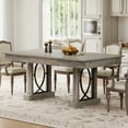thumbnail image 1 of Dining Table for 6-8 with 2 Drawers, Wooden Kitchen Table with Double Pedestal & Large Tabletop, 8 Ft Large Rectangular Dinner Table for Kitchen, 1 of 10