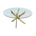 thumbnail image 1 of Dining Table with 48" Clear Round Glass Top with Gold Base, 1 of 3