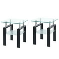 thumbnail image 1 of Dining Tables 2-Piece Clear Tempered Glass Small Table, End Table for Living Room, Sofa Table,Coffee Tables, 1 of 4