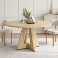 thumbnail image 1 of Dining Tables 47" Round Dining Table for 4-7 People, Modern Wood Kitchen Table with Sturdy Metal Base, Large Round Dinner Table for Dining Room, Easy Assembly,Modern Dining Tables, 1 of 7