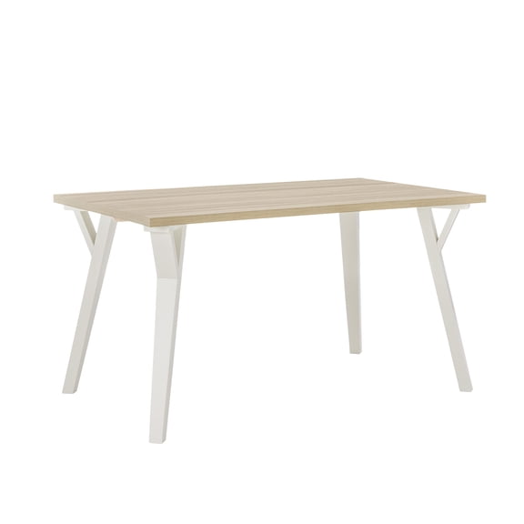 Dining Tables Alwynn Contemporary Rectangular Dining Table, White and Natural Wood,Wooden Dining Tables
