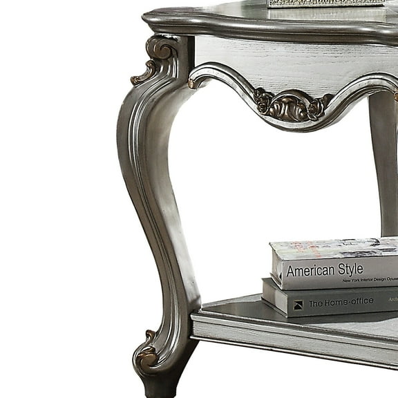 Dining Tables, Antique Platinum 1-Shelf End Table, Coffee Tables, End Tables,