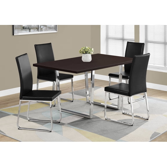 Dining Tables Dining Table, 60" Rectangular, Kitchen, Dining Room, Brown Laminate, Metal, Contemporary, Modern,Wooden Dining Tables