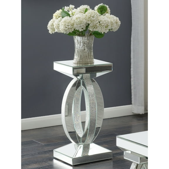 Dining Tables Empire Silver Square Mirrored Acrylic Crystal Side End Table,Coffee Tables