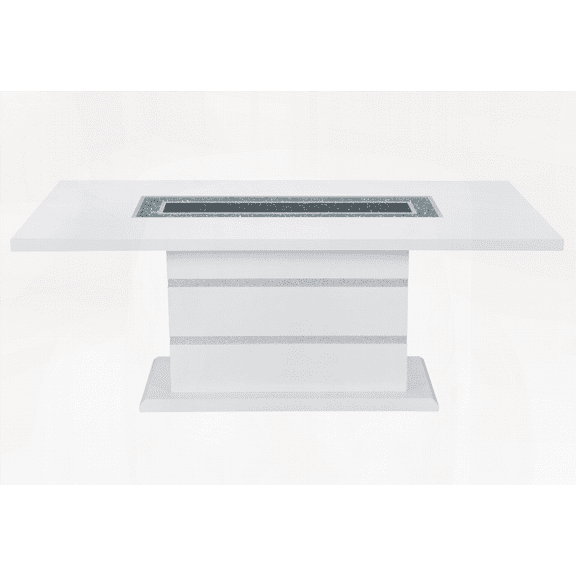 Dining Tables - MDF/Acrylic White Modern Design for Small Spaces (4-Person Set)