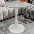 thumbnail image 1 of Dining Tables Marble-Top Round Side Table with Tapered Pedestal Base, Ideal for Living Room, Modern Minimalist Design,Modern Dining Tables, 1 of 8